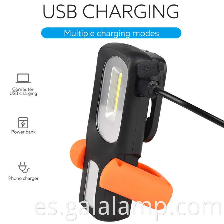 Luz de trabajo recargable USB versátil con un imán fuerte
